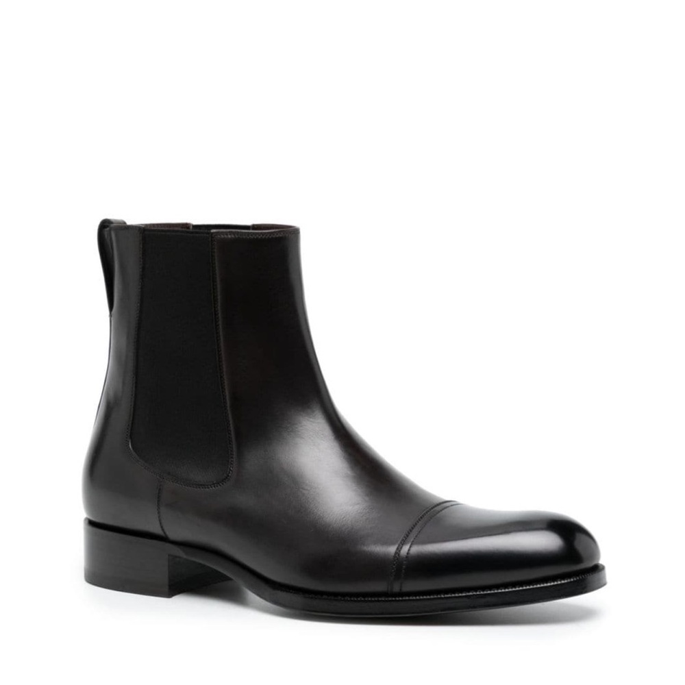 NWT TOM FORD Edgar Leather Chelsea Boot in Black size UK 10.5 / US 11